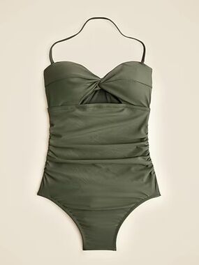 Olive Twist Front One-Piece Swimsuit - Women Swim